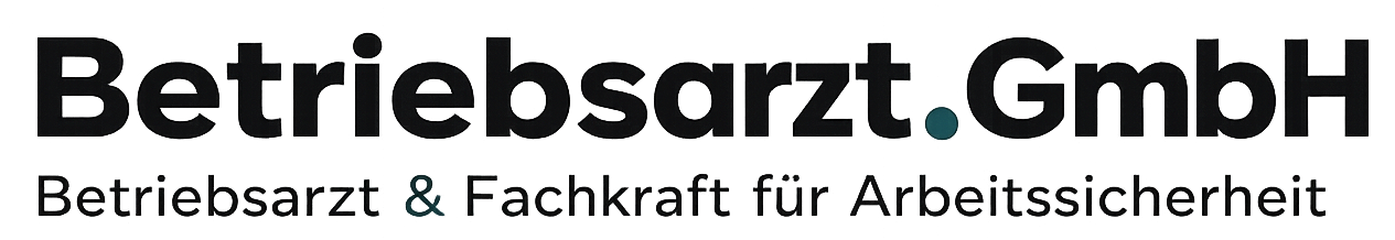Logo der Betriebsarzt.GmbH mit modernem, schwarzem Schriftzug auf weißem Hintergrund. Ein türkisfarbener Punkt zwischen „Betriebsarzt“ und „GmbH“ sowie ein farblich hervorgehobenes "&"-Zeichen unterstreichen die Verbindung von Arbeitsmedizin und Arbeitssicherheit. Bundesweiter Anbieter für Betriebsärzte und Fachkräfte für Arbeitssicherheit.